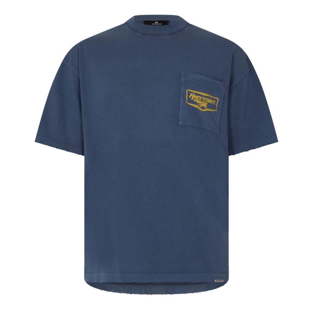 Represent Mens Graphic Print Oversized T-Shirt / Indigo